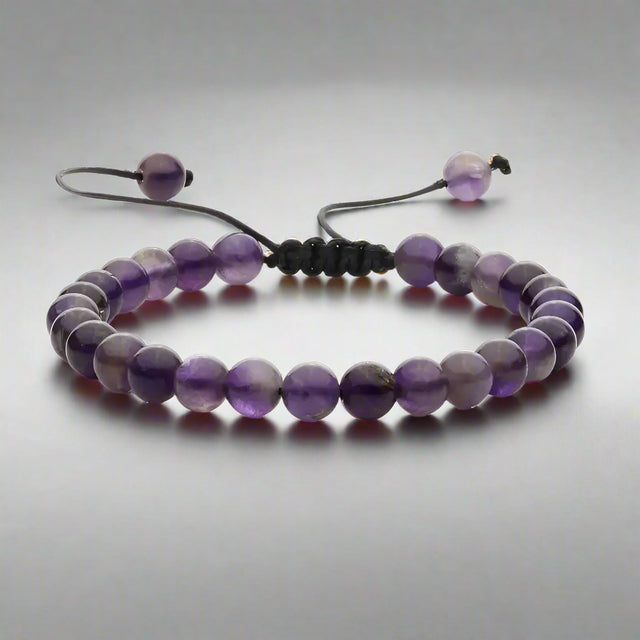 Ametyst stein armbånd (justerbart)