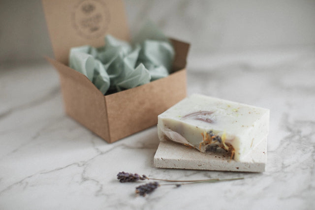 Botanisk såpe + steinskål gavesett