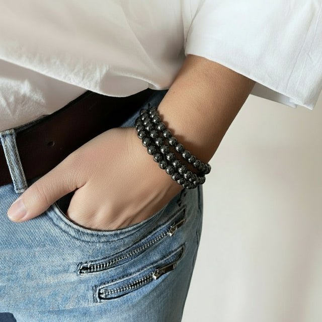 Hematitt stone armbånd (justerbart)