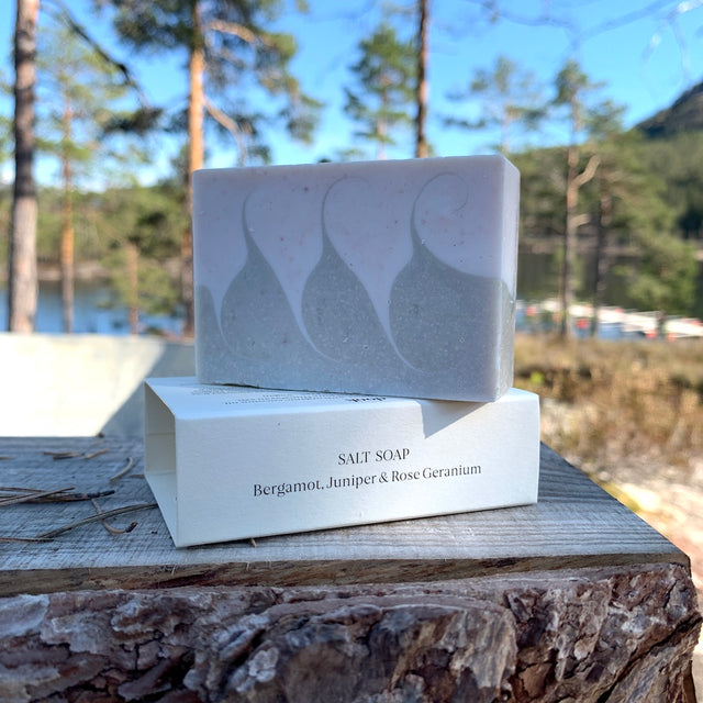 Skotsk saltsåpe - bergamott, einer og rosegeranium