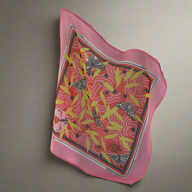 Lite skjerf "God dag" økologisk bomull